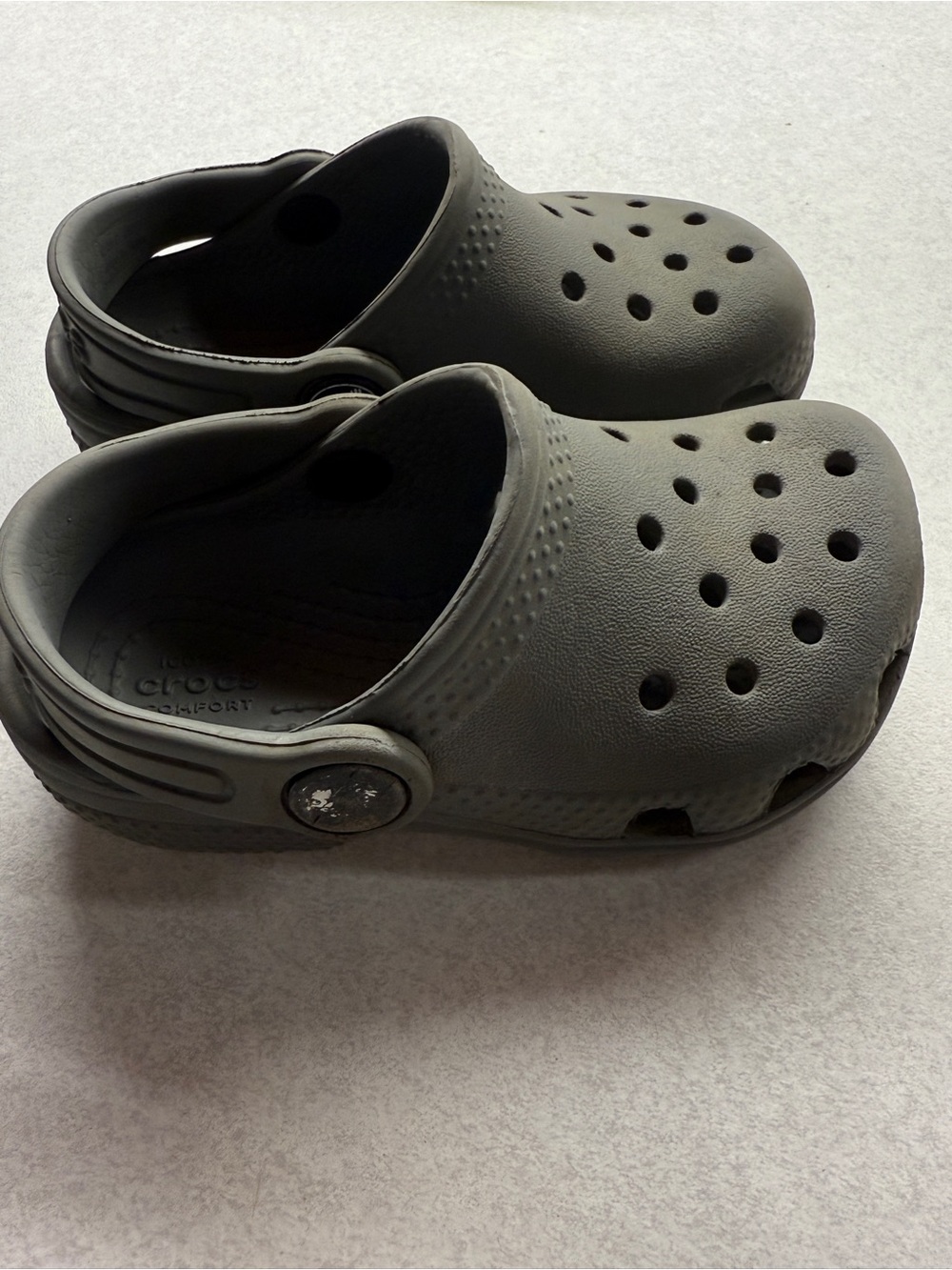 Kids Gray Slip-On Clog Shoes